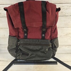 Timbuk2 Rucksack Backpack Burgundy Gray Canvas Laptop Sleeve Commuter Bag